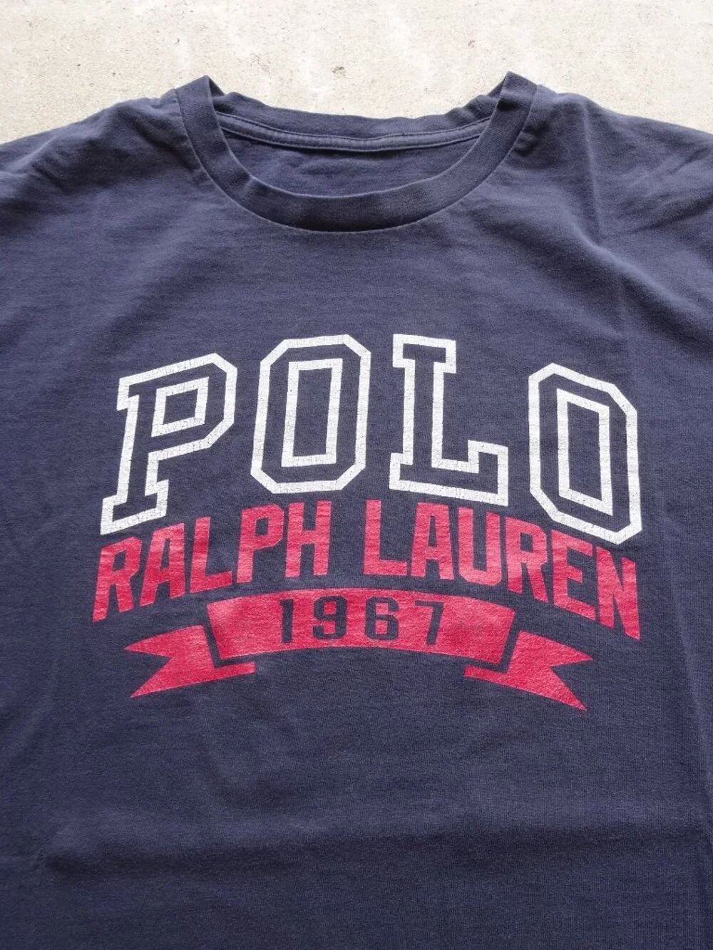 Y2k Polo Ralph Lauren 1967 Collegiate Spellout Tshirt mens M